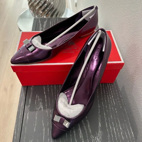 Coach Wynter Violet Metallic Leather Flats | Size 11 | Excellent Condition - Picture 3 of 6
